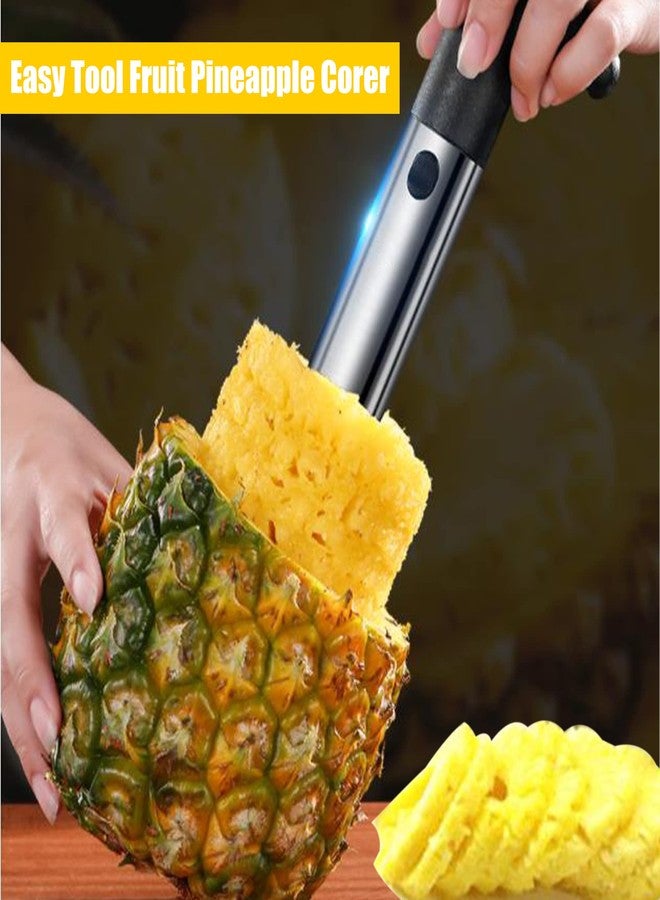 BINGBING Pineapple Corer Slicer Stainless Steel Fruit Pineapple Peeler Cutter for Easy Core Removal Remover Tool with Detachable Handle - Image 2